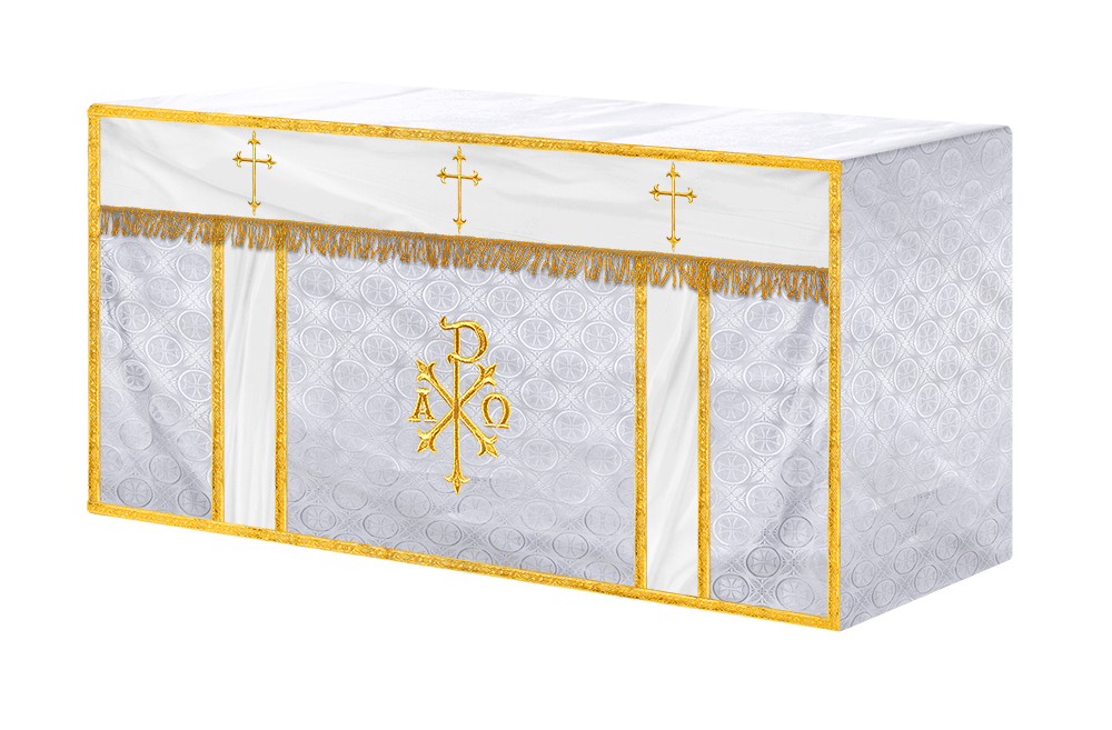 Church Altar Cloth with Embroidered PAX and Cross