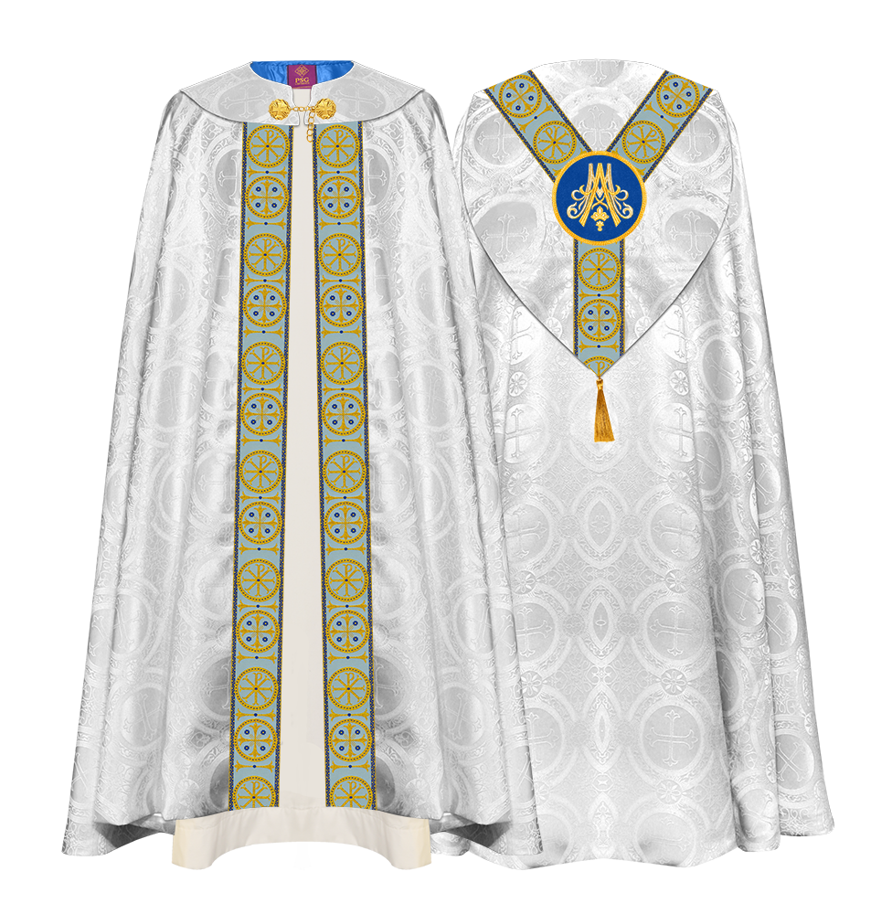 Marian Gothic Cope Vestment with Detailed Braids