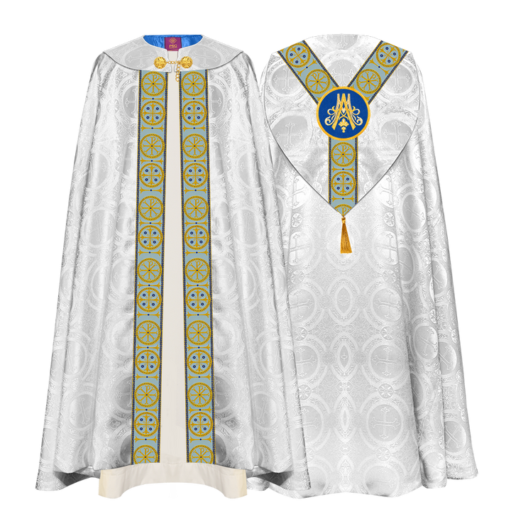 Marian Gothic Cope Vestment with Detailed Braids