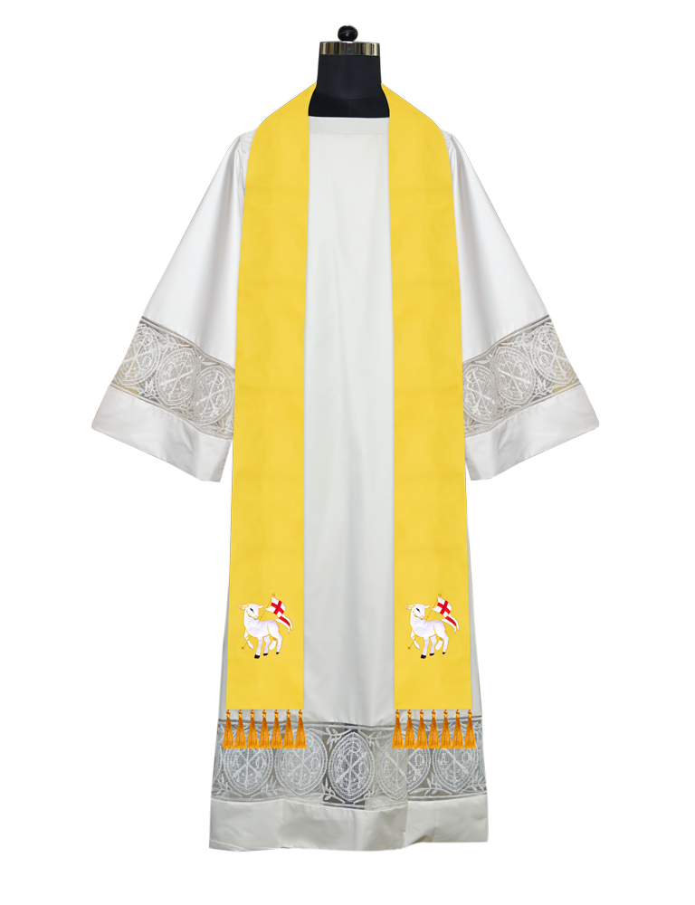 Embroidered Priest Clergy Stole with Motif