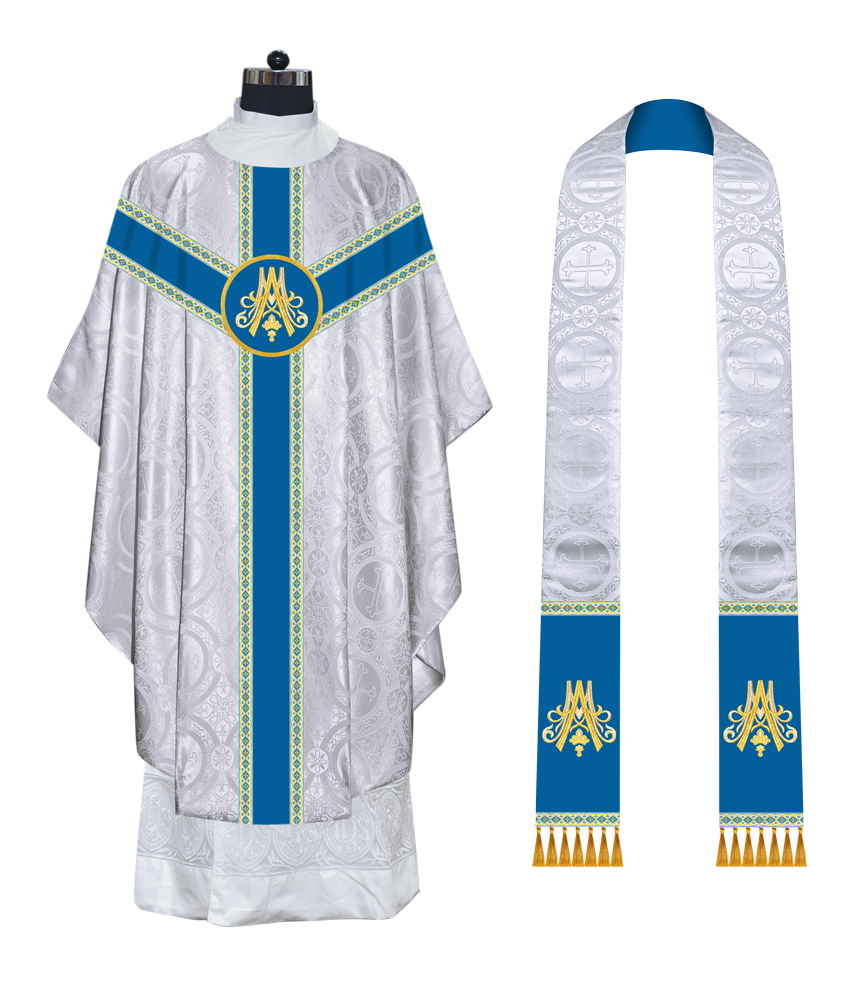 Marian Gothic Chasuble Vestment with Trims
