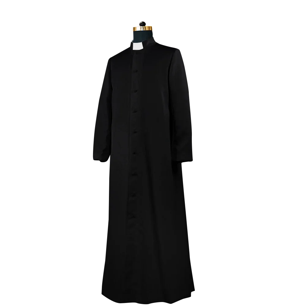 catholic clerical dress Traditional Cassock with Green Piping durable fabric Clergy Apparel PSG Vestments