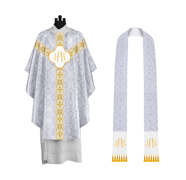 Gothic Chasuble with Woven Braided Orphrey Detailing