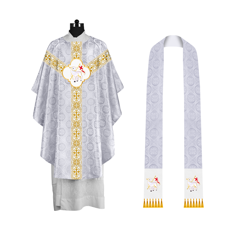 Gothic Chasuble with Woven Braided Orphrey Detailing