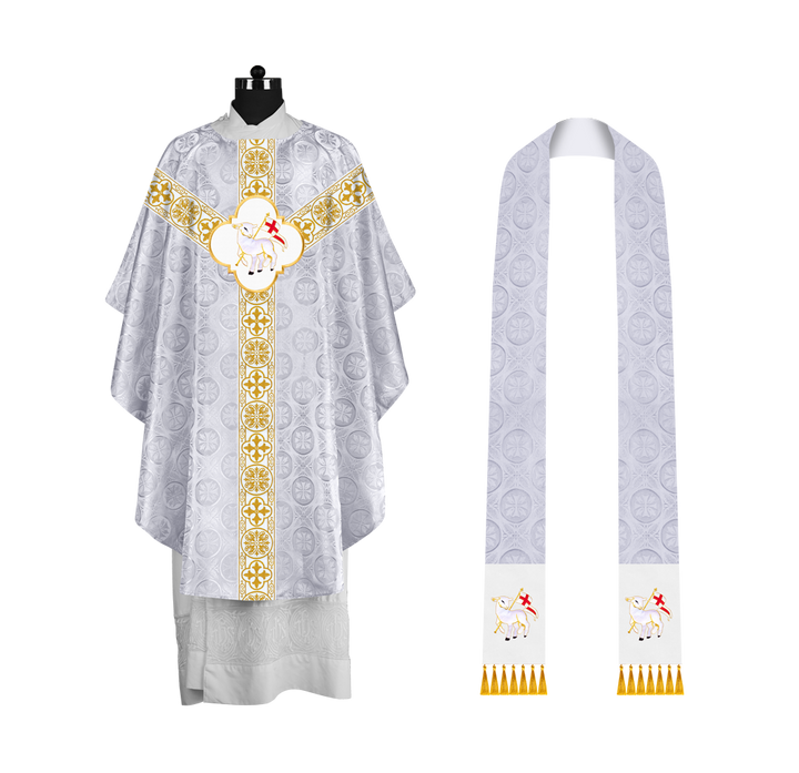 Gothic Chasuble with Woven Braided Orphrey Detailing