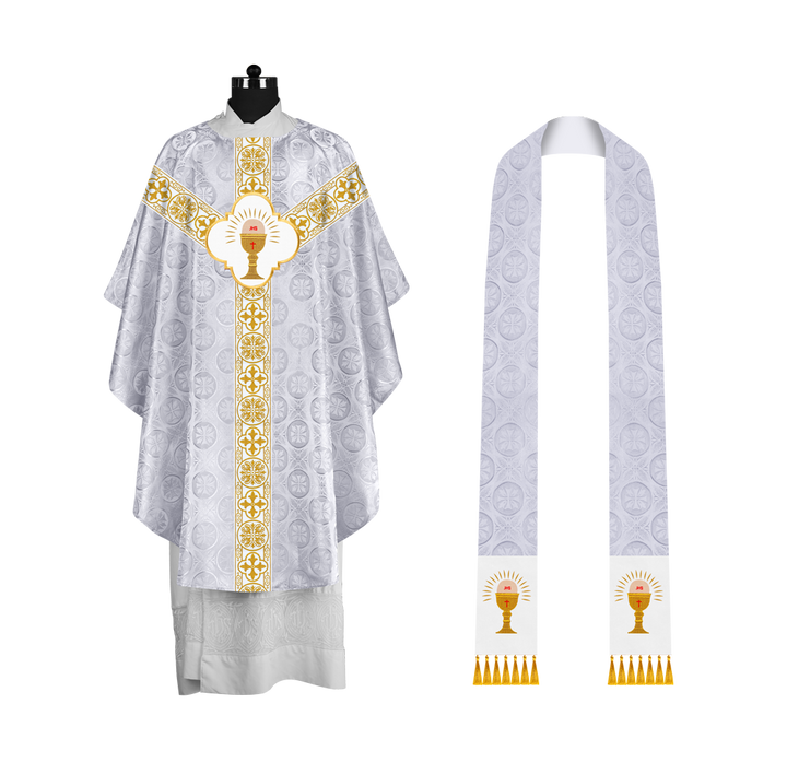Gothic Chasuble with Woven Braided Orphrey Detailing