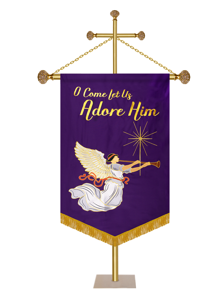 Advent Church Banner - O Come let Us Adore Him