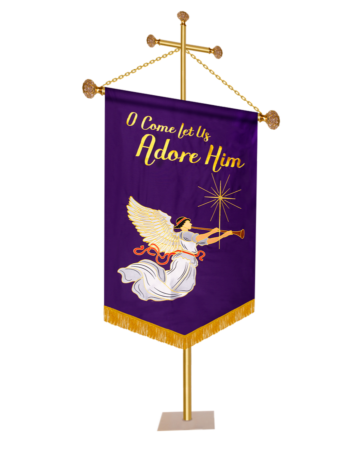 Advent Church Banner - O Come let Us Adore Him