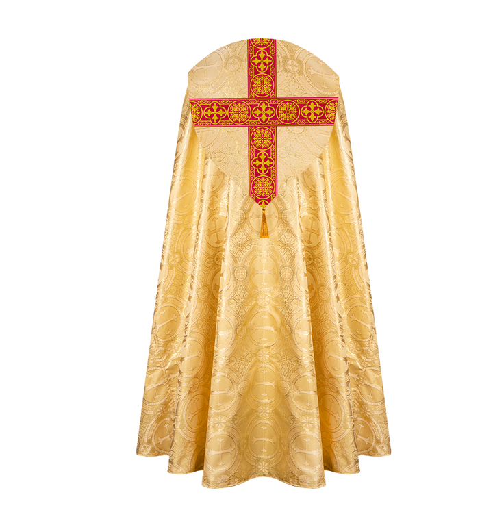 Gothic Cope Vestment with Cross type Braided Orphrey