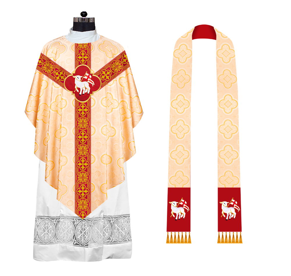 Pugin Style Chausble with embroidered motif