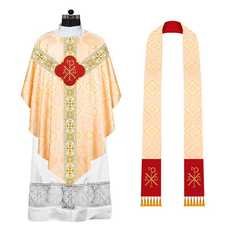 Pugin Style Chausble with embroidered motif