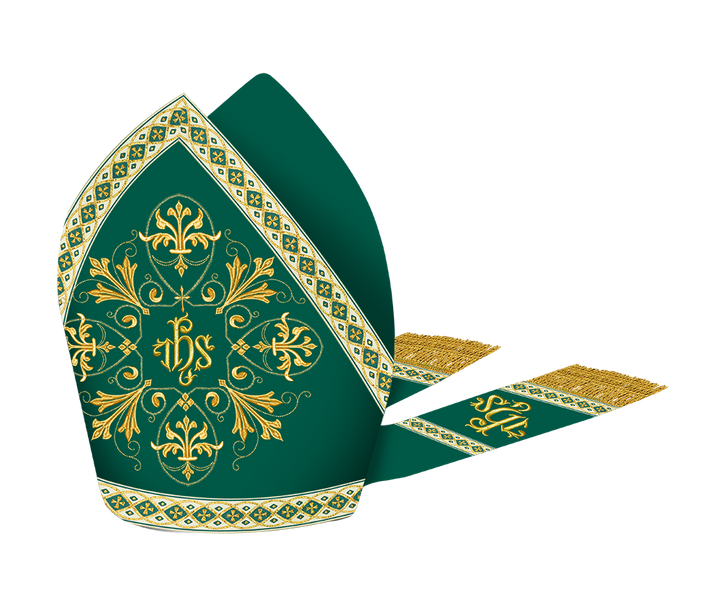 Mitre with Embroidered Motif and Trims