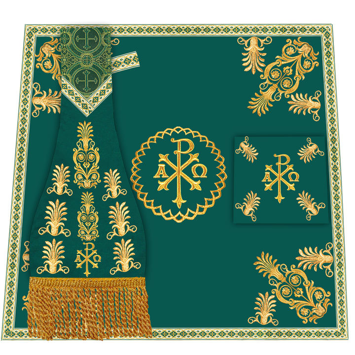 Altar Cloth with Embroidered Motif and Trims