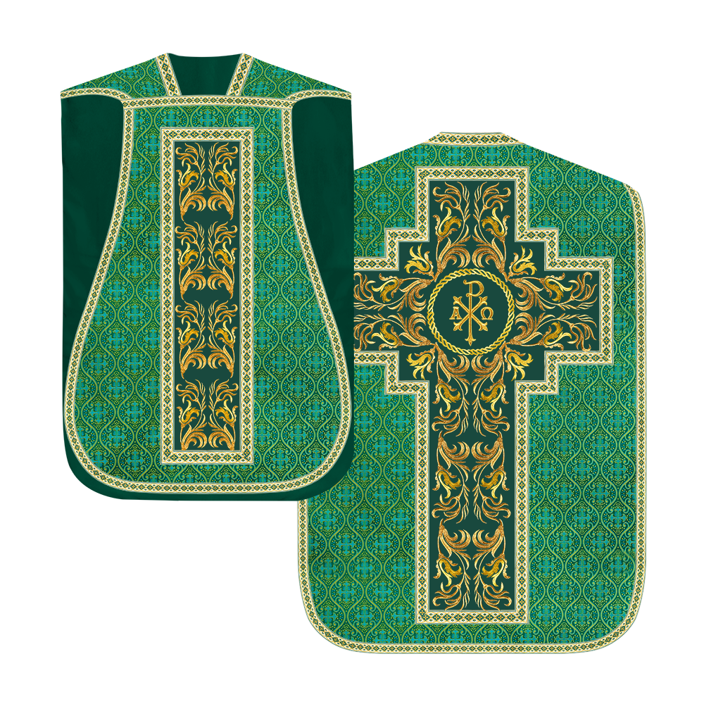Set of Four Liturgical Embroidery Roman Chasubles