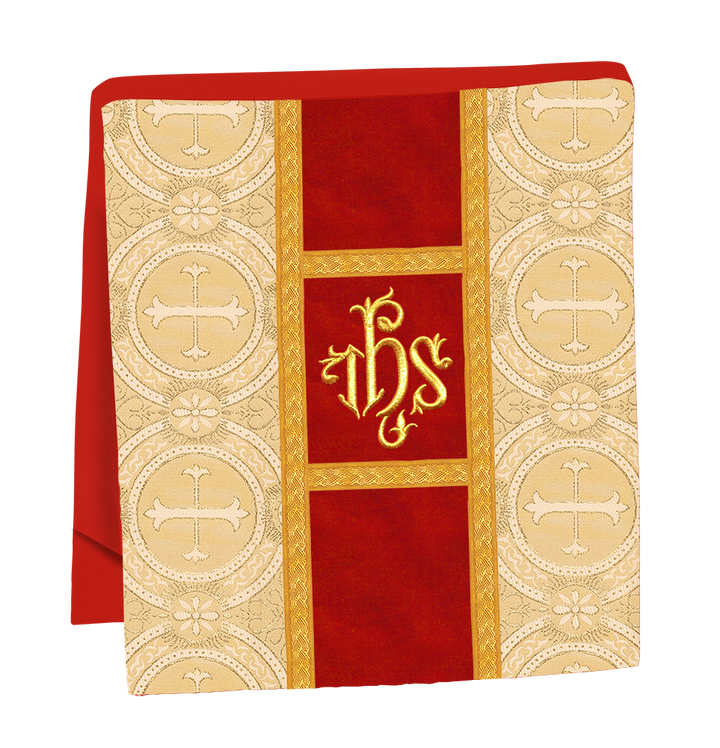 Fiddleback Vestment with Motif and woven Braided Trims