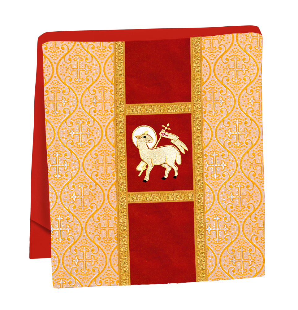 Fiddleback Vestment with Motif and woven Braided Trims