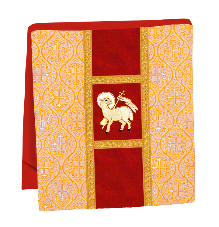 Fiddleback Vestment with Motif and woven Braided Trims