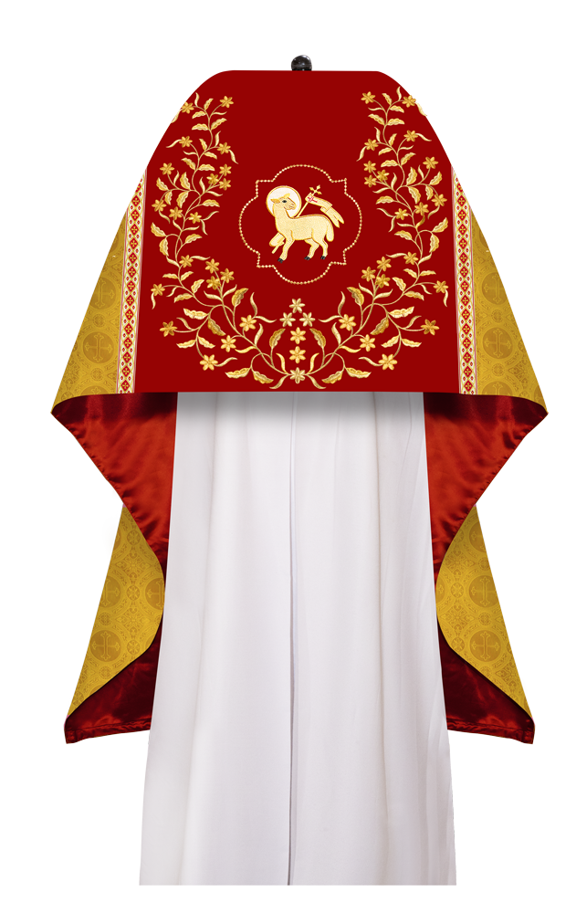 Humeral Veil Vestment with Floral Embroidered Trims