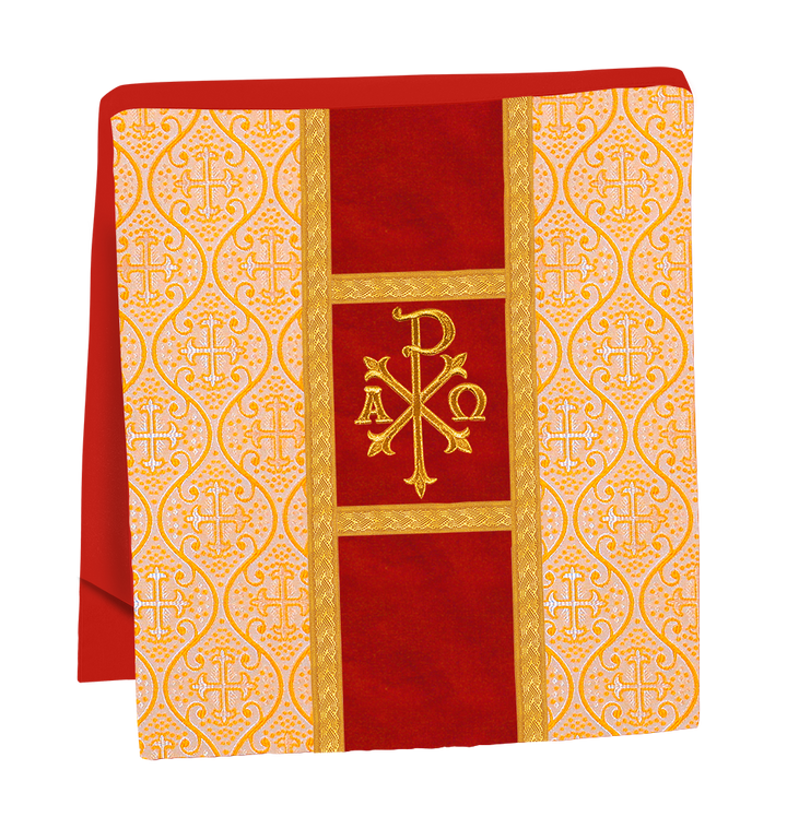 Fiddleback Vestment with Motif and woven Braided Trims