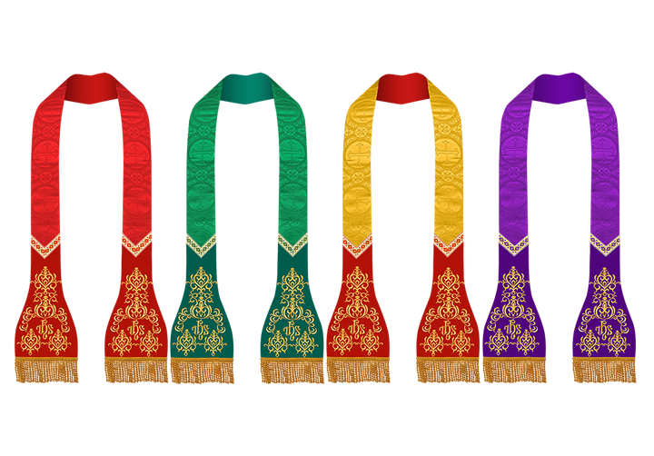 Set of Four Roman Stole with Ornate trims