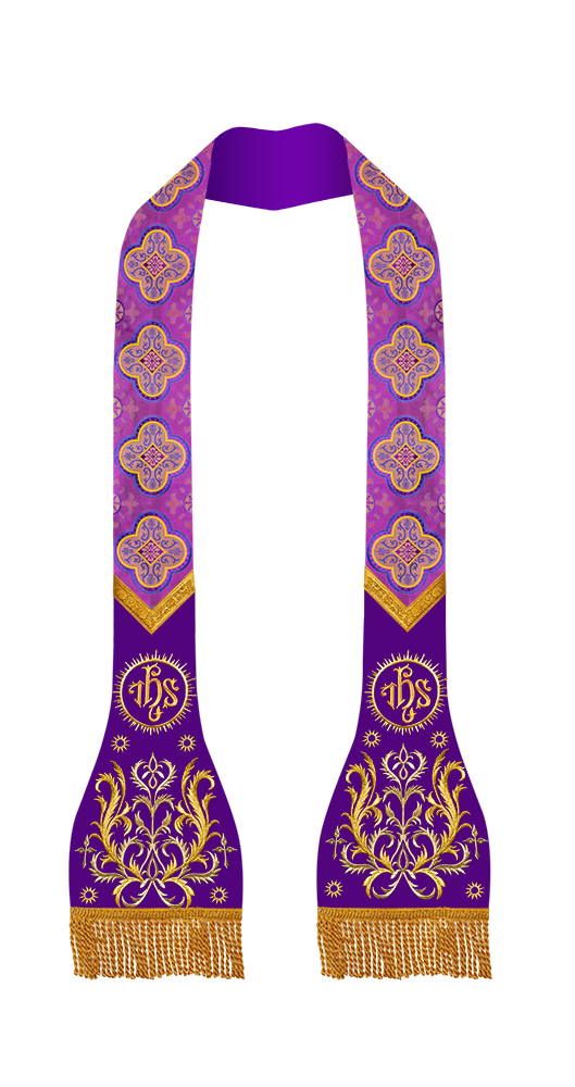 Catholic Stole with embroidery motif