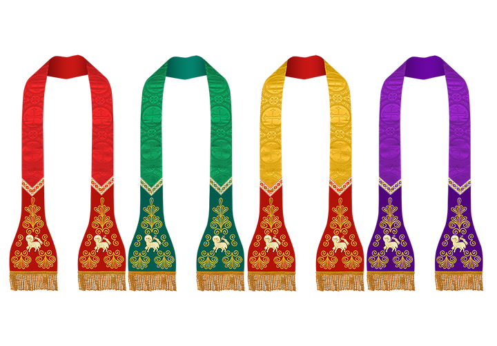 Set of Four Spiritual Embroidered Roman Stole