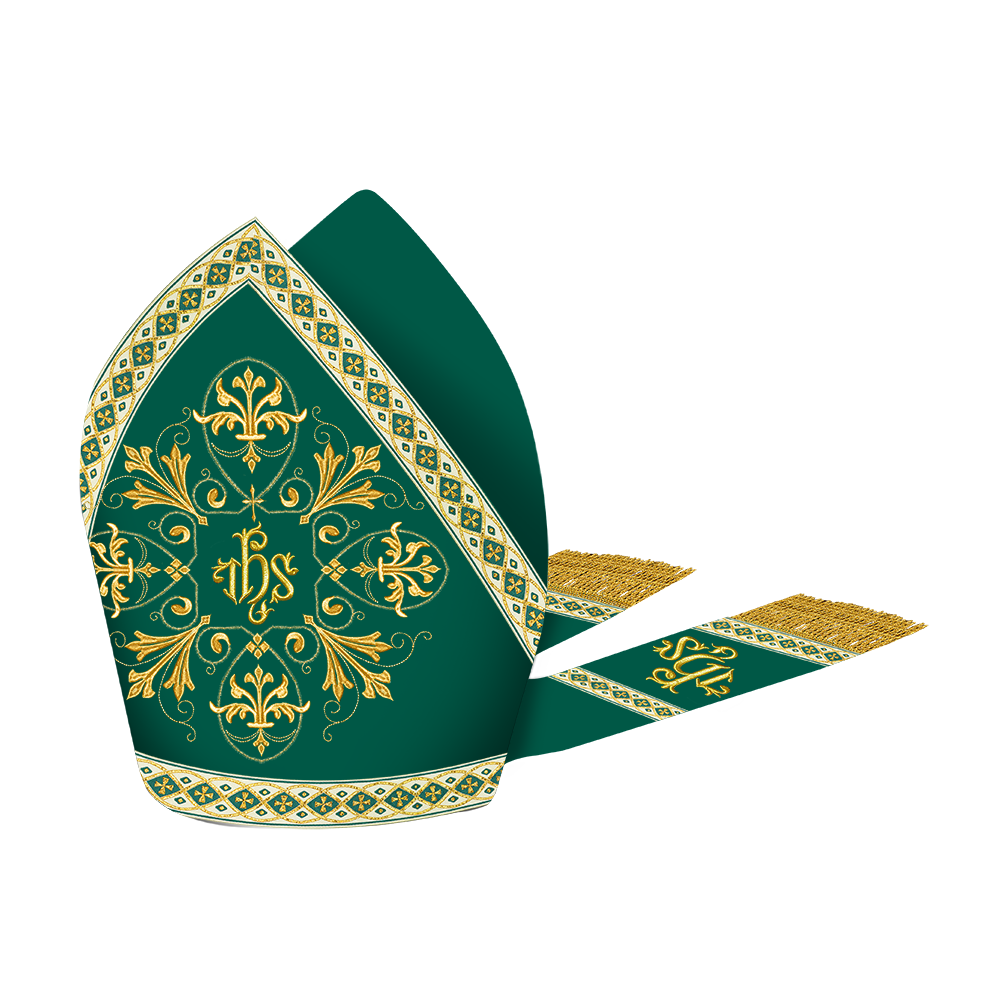 Mitre with Embroidered Motif and Trims