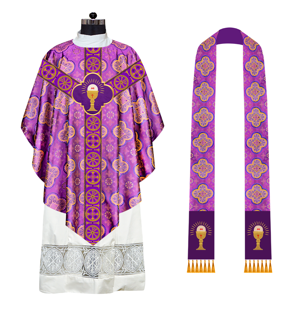 Traditional Pugin chasuble with Designer Orphrey