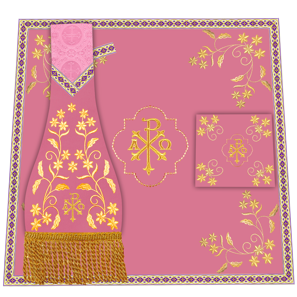 Borromean Chasuble Vestment Ornated With Floral Design and Trims