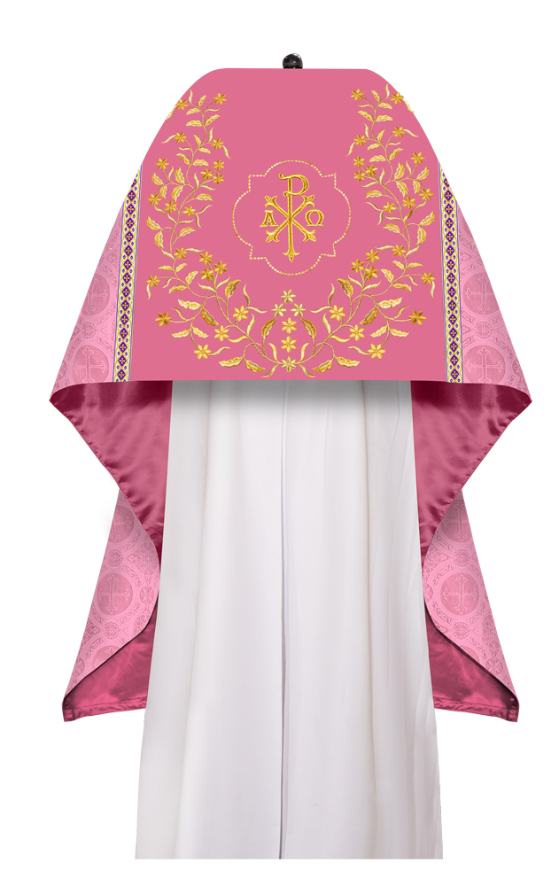 Humeral Veil Vestment with Floral Embroidered Trims