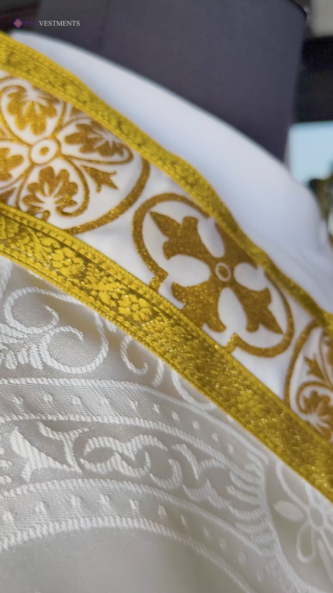 Ornate Gothic Chasuble with Elegant Braided Orphrey