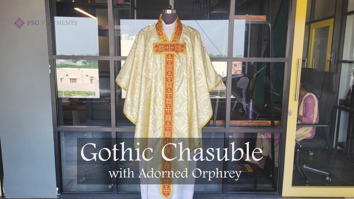 Gothic chasuble embellished with braided Trims