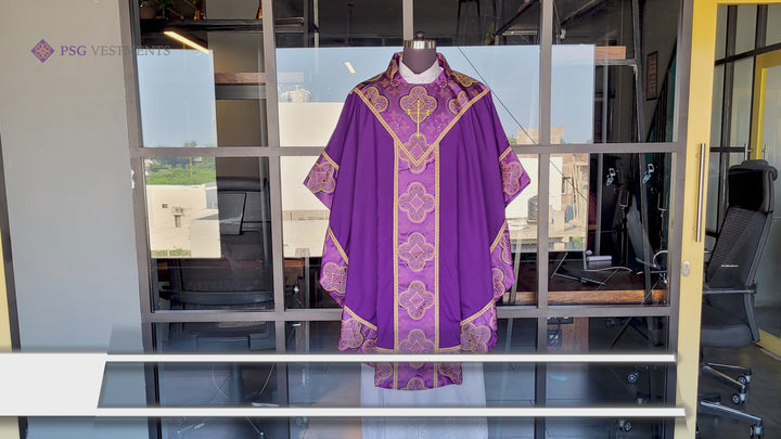 Adorned Gothic Chasuble Vestments with color trims