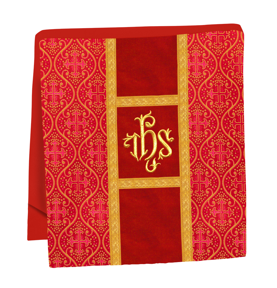 Fiddleback Vestment with Motif and woven Braided Trims