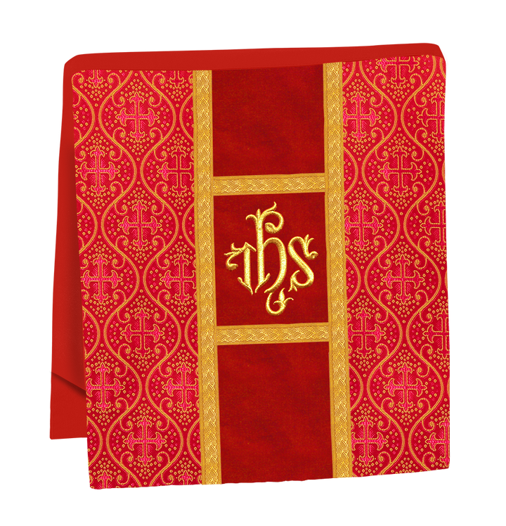 Fiddleback Vestment with Motif and woven Braided Trims