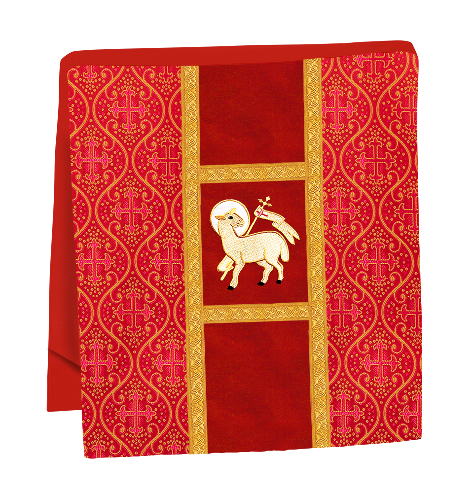 Fiddleback Vestment with Motif and woven Braided Trims