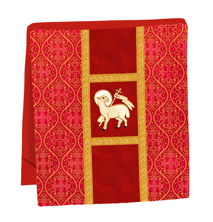 Fiddleback Vestment with Motif and woven Braided Trims