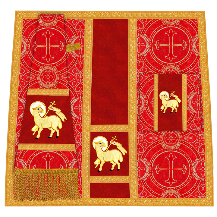 Fiddleback Vestment with Motif and woven Braided Trims