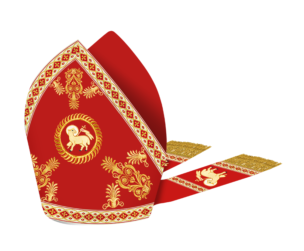 Catholic Mitre with Embroidery and Trims