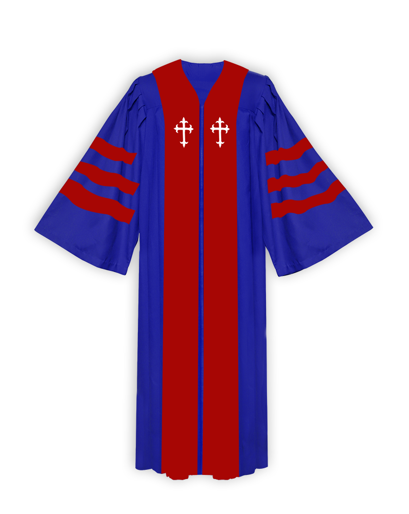 100% Giza Cotton Choir Robe with doctoral bands