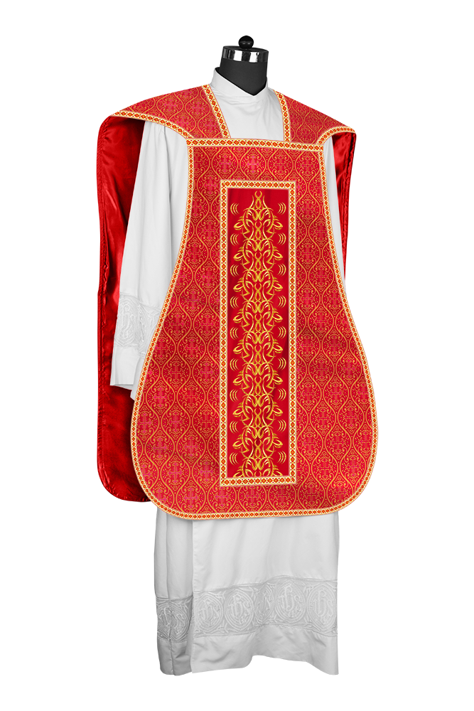 Roman Fiddleback Chasuble With Enhanced Embroidery  & trims