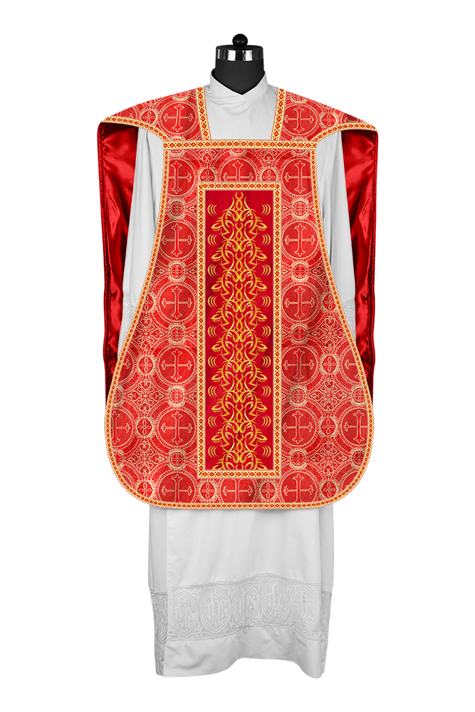Roman Fiddleback Chasuble With Enhanced Embroidery  & trims