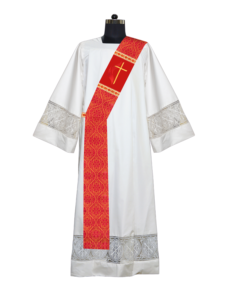 Deacon Stole with Cross and Flame