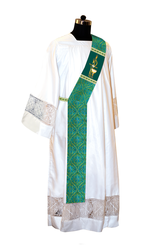 Set of Four Deacon Stole Embroidered PAX with Chalice