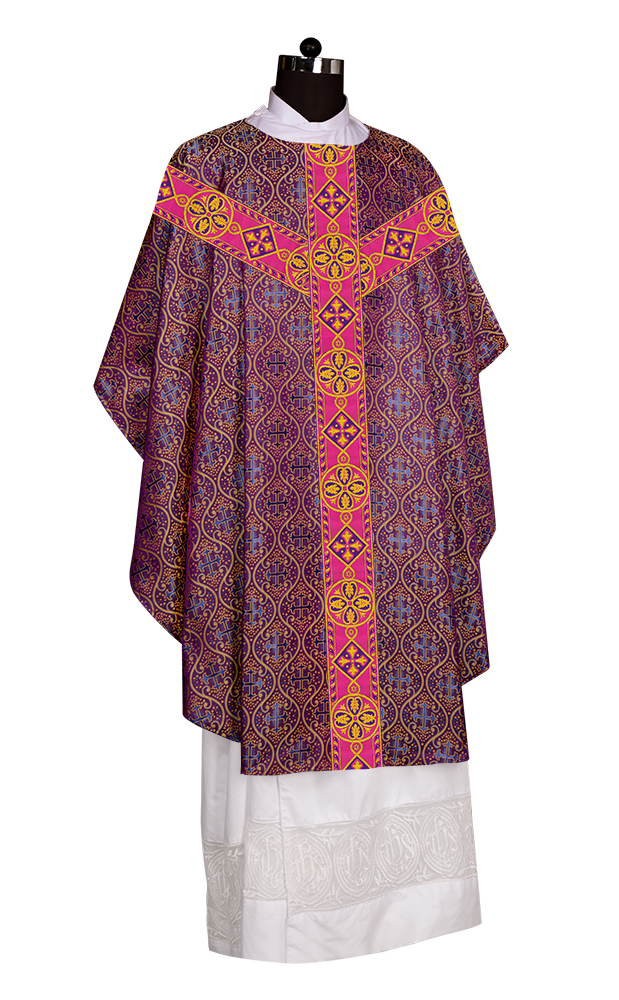 Gothic Chasuble Vestment with Liturgical Motifs