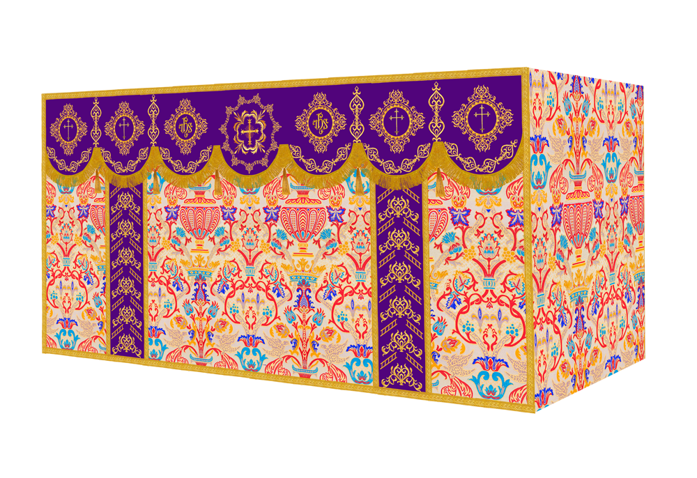 Embroidered Tapestry Altar Cloth with Spiritual Motif