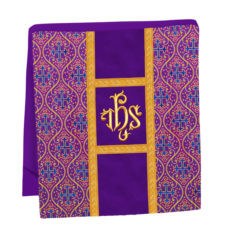 Fiddleback Vestment with Motif and woven Braided Trims