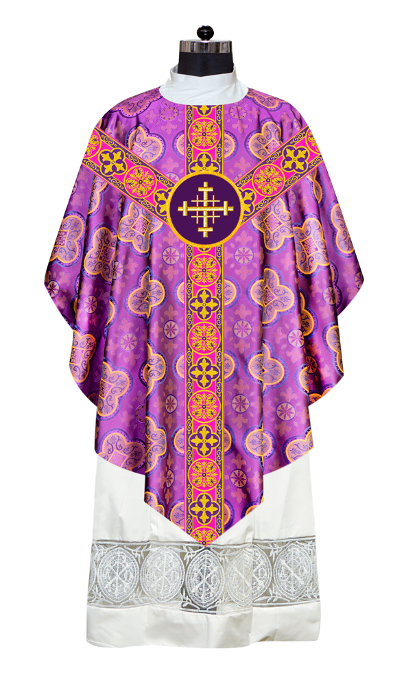 Pugin Chasuble with Spiritual motif and Adroned Orphrey