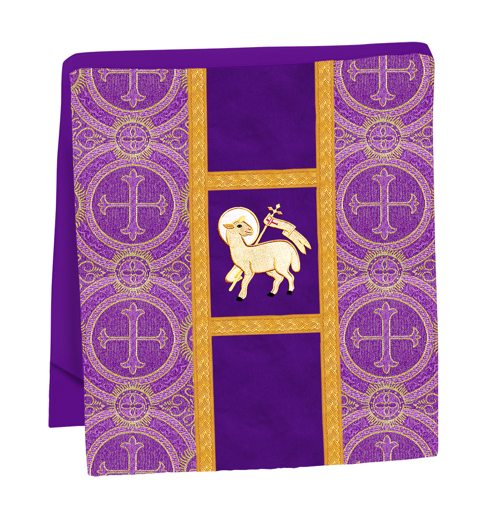 Fiddleback Vestment with Motif and woven Braided Trims