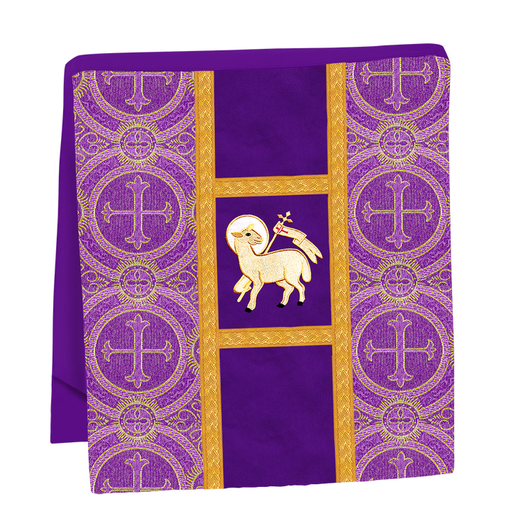 Fiddleback Vestment with Motif and woven Braided Trims